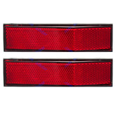 5-1/4" Angled Rectangular Stick On Reflector- 2 Pack for Trailers, Trucks, Automobiles, Mail Boxes, Boats, SUV's, RV's, Industrial Strong Adhesive DOT/SAE Approved (Red, 2)